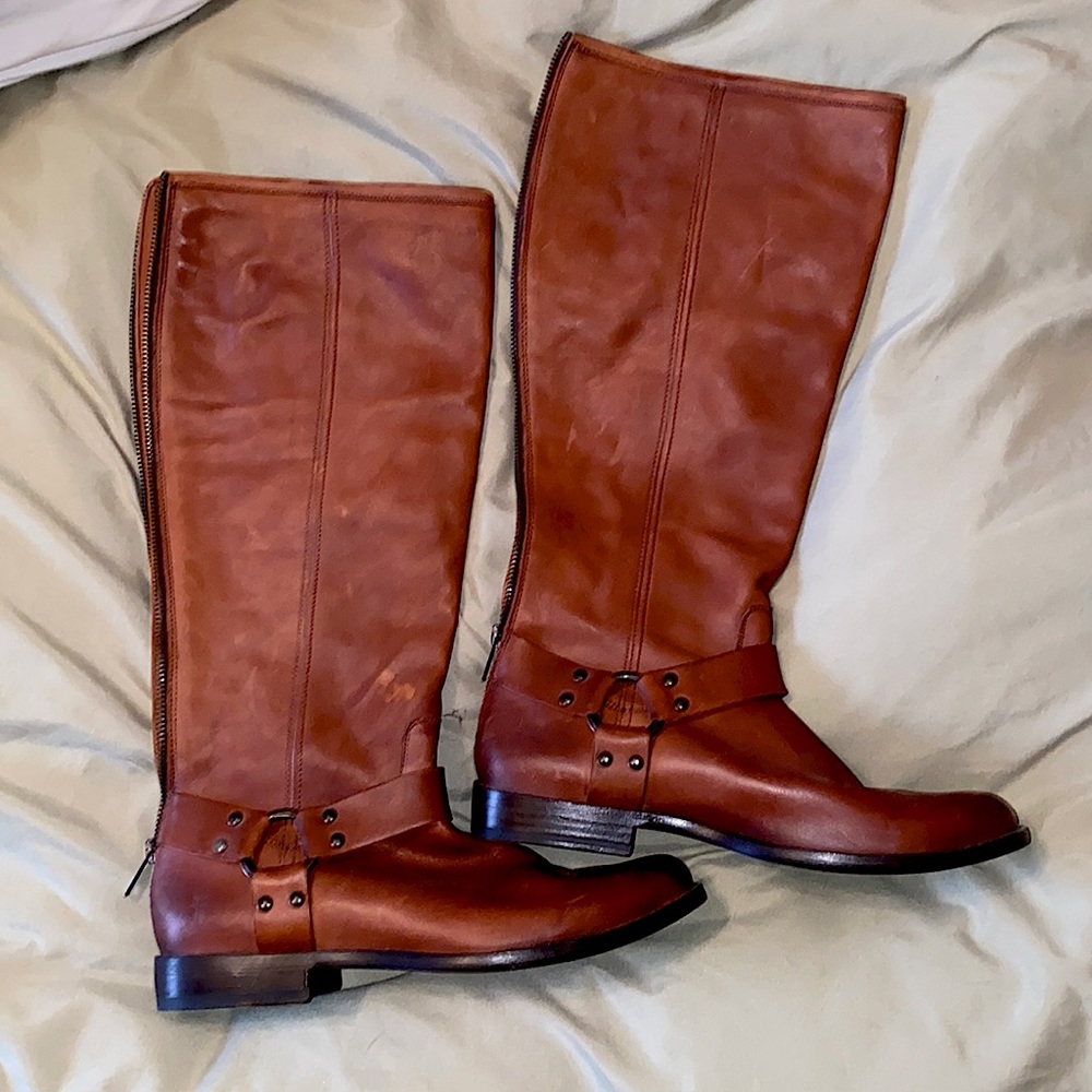 Frye Women's Tall Harness Boots in Brown